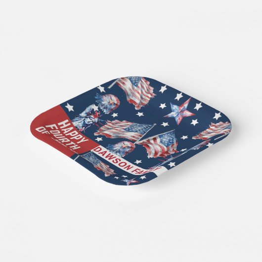 Angepasster 4. Juli Wasserfarbe Pappteller (Gewinkelt)