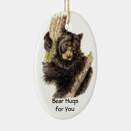 Angepasster Bärenbarsch schlägt einem Schwarzen Bä Keramikornament (Rechts)