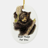 Angepasster Bärenbarsch schlägt einem Schwarzen Bä Keramikornament (Vorne)