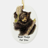 Angepasster Bärenbarsch schlägt einem Schwarzen Bä Keramikornament (Hinten)