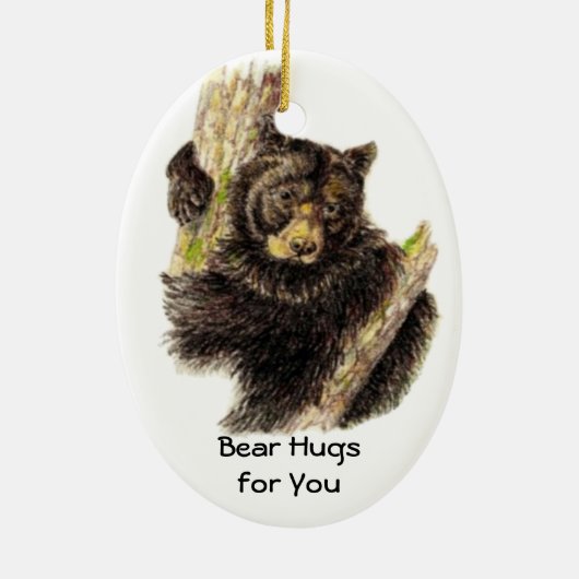 Angepasster Bärenbarsch schlägt einem Schwarzen Bä Keramikornament (Hinten)