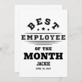 Angepasster bester Mitarbeiter des monatlichen Job Einladung (Vorne/Hinten)