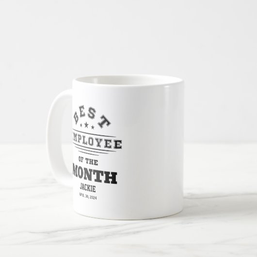 Angepasster bester Mitarbeiter des monatlichen Job Kaffeetasse (Vorderseite Links)