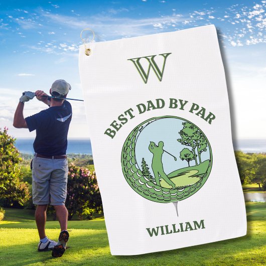 Angepasster bester Vater nach Par Personalisiert M Golfhandtuch