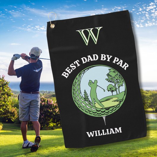 Angepasster bester Vater nach Par Personalisiert M Golfhandtuch