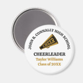 Angepasster Cheerleader Schwarz Gold High School Magnet (Vorderseite/Rückseite)