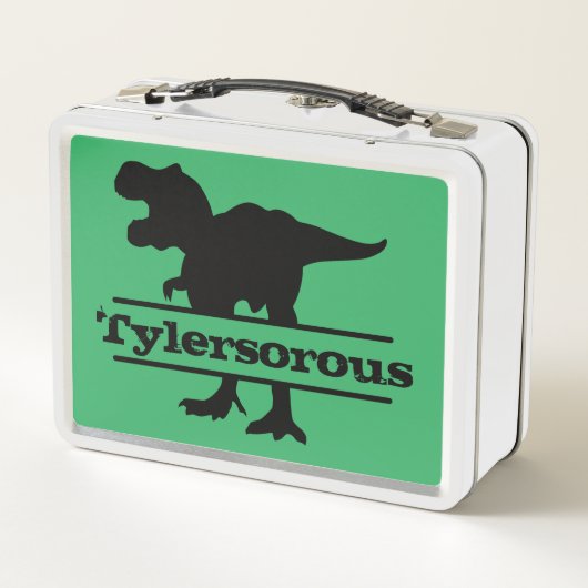 Angepasster Dinosauriername Metall Brotdose (Rückseite)