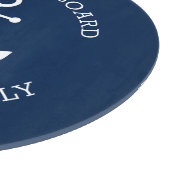 Angepasster Empfang an Bord nautischer Anker blau Schneidebrett (Ecke)