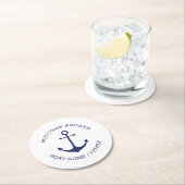 Angepasster Empfang an Bord nautischer Ankernacht  Runder Pappuntersetzer (Vor Ort)