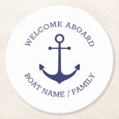 Angepasster Empfang an Bord nautischer Ankernacht  Runder Pappuntersetzer (Vorderseite)