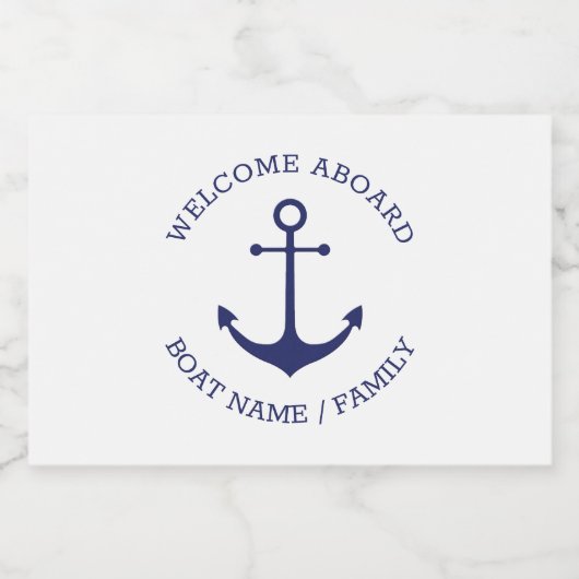 Angepasster Empfang an Bord nautischer Ankernacht Schaumweinetikett (Einzelnes Label)