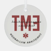 Angepasster EMT Mediziner Ornament Aus Glas (Rückseite)