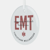 Angepasster EMT Mediziner Ornament Aus Glas (Vorderseite links)