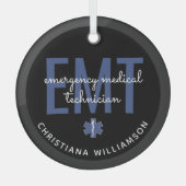 Angepasster EMT Mediziner Ornament Aus Glas (Vorderseite)