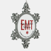 Angepasster EMT Mediziner Schneeflocken Zinn-Ornament (Links)