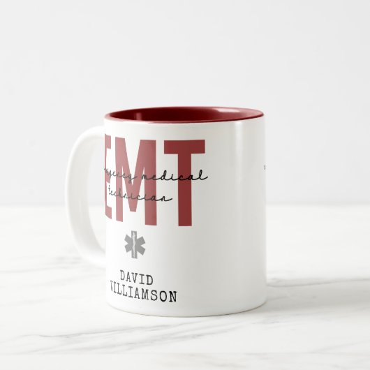 Angepasster EMT Mediziner Zweifarbige Tasse (Vorderseite Links)