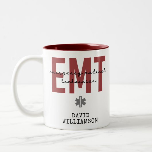 Angepasster EMT Mediziner Zweifarbige Tasse (Links)