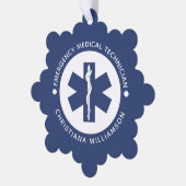 Angepasster EMT-Symbol Notmediziner Ornament Karte (Linke Ecke)