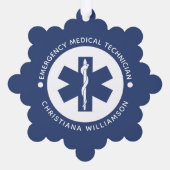 Angepasster EMT-Symbol Notmediziner Ornament Karte (Rückseite)