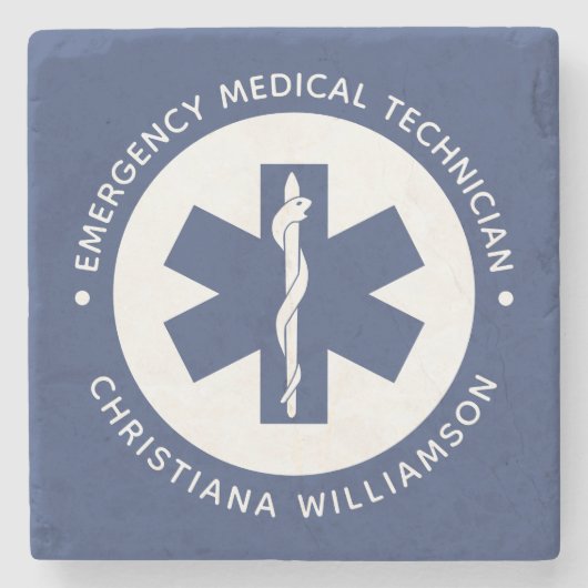 Angepasster EMT-Symbol Notmediziner Steinuntersetzer (Vorderseite)