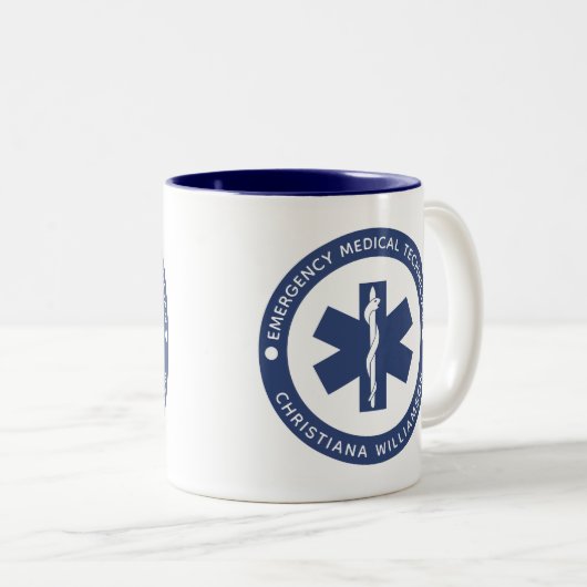 Angepasster EMT-Symbol Notmediziner Zweifarbige Tasse (VorderseiteRechts)