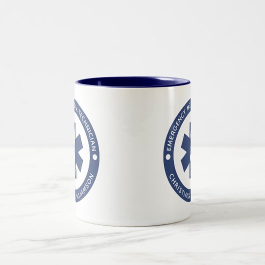 Angepasster EMT-Symbol Notmediziner Zweifarbige Tasse (Mittel)