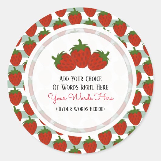 Angepasster Erdbeerklassiker Rundaufkleber Runder Aufkleber (Vorderseite)