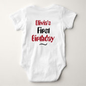 Angepasster Erdbeerpun Berry oben Baby Strampler (Rückseite)