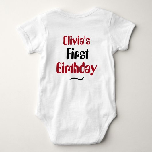 Angepasster Erdbeerpun Berry oben Baby Strampler (Rückseite)