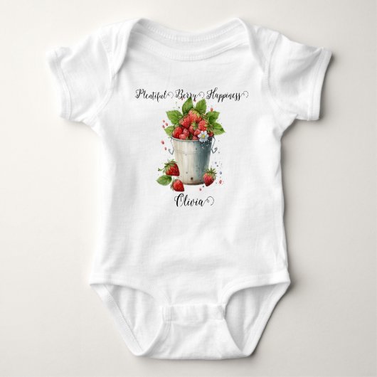 Angepasster Erdbeerpun - reichlich Berry Happy Baby Strampler (Vorderseite)