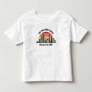 Angepasster Familienausflug Chicago-Sonnenuntergan Kleinkind T-shirt