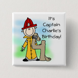 Angepasster Firefighter - 4. Geburtstag Button
