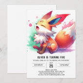 Angepasster Fox Geburtstag Einladung (Vorne/Hinten)