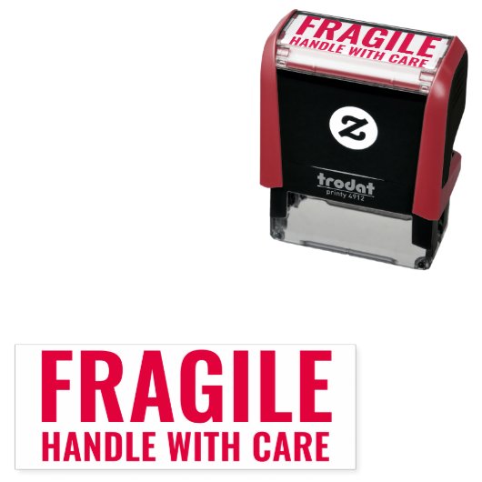 Angepasster, fragiler Griff mit Vorsicht Permastempel (Beispiel)