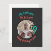 Angepasster Geburtsname mit Foto (Vorne/Hinten)