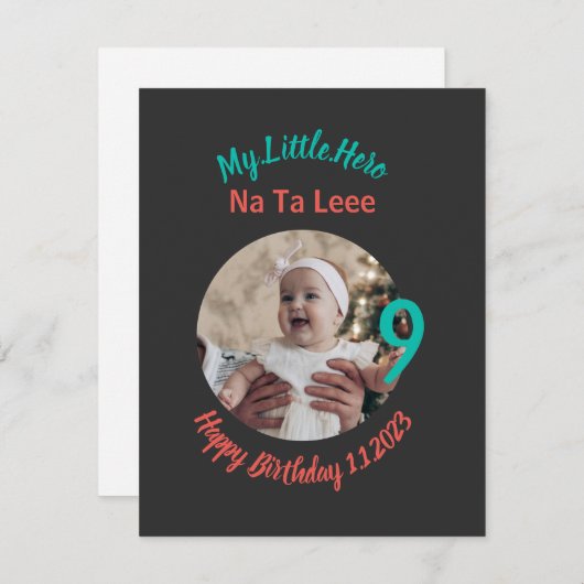 Angepasster Geburtsname mit Foto (Vorne/Hinten)