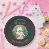 Angepasster Geburtsname mit Foto Pappteller (Party)