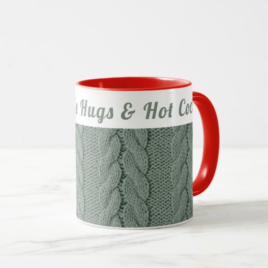 Angepasster gemütlicher, grüner Winter | Hugs & Ho Tasse (VorderseiteRechts)