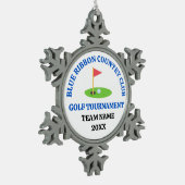 Angepasster Golfplatz oder Country Club Schneeflocken Zinn-Ornament (Links)