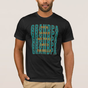 Angepasster Großvater mit fünf Großkindnamen Retro T-Shirt