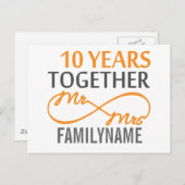 Angepasster Herr und Frau 10. Jahrestag Postkarte (Vorne/Hinten)