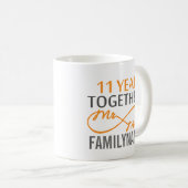 Angepasster Herr und Frau 11. Jahrestag Kaffeetasse (VorderseiteRechts)