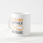 Angepasster Herr und Frau 11. Jahrestag Kaffeetasse (Vorderseite Links)