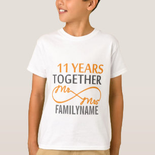 Angepasster Herr und Frau 11. Jahrestag T-Shirt