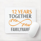 Angepasster Herr und Frau 12. Jahrestag Mousepad (Mit Mouse)