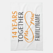 Angepasster Herr und Frau 14. Jahrestag Handtuch (Vertikal)