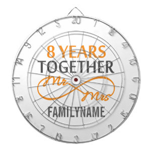 Angepasster Herr und Frau 15. Jahrestag Dartscheibe