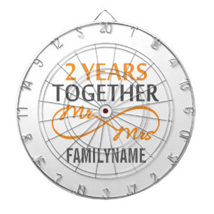 Angepasster Herr und Frau 2. Jahrestag Dartscheibe