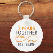 Angepasster Herr und Frau 2. Jahrestag Schlüsselanhänger (Vorderseite)