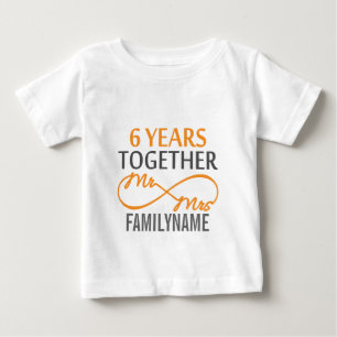Angepasster Herr und Frau 6. Jahrestag Baby T-shirt
